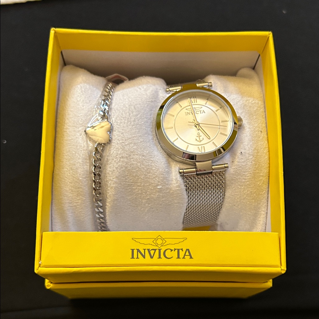 Invicta Womens Silver Watch With Bracelet